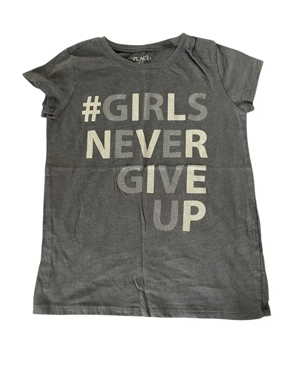 The Children's Place Girls Never Give Up Short Sleeve T-Shirt Youth Size Medium